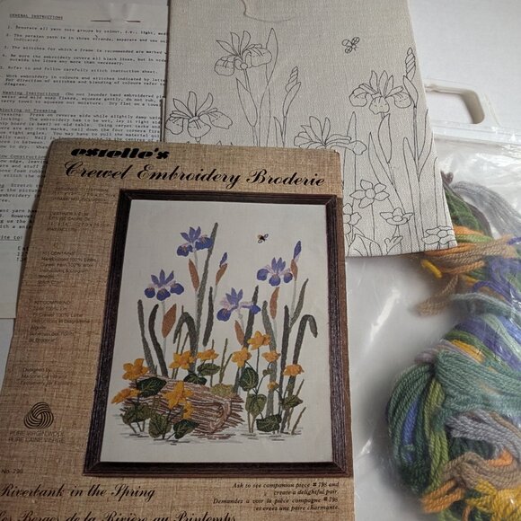 Estelle's Crewel Embroidery Kit No. 799 "Riverbank in the Spring" - Never Used - Picture 3 of 3